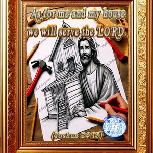 Jesus the Carpenter Wall art, Home decor wall hanging gift. Inspirational